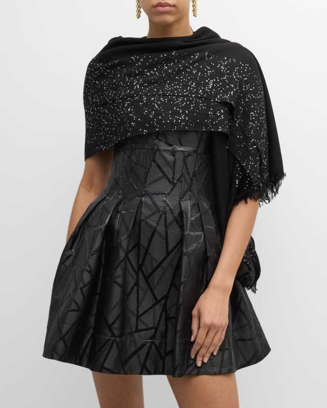 Sequined Wool-Blend Scarf